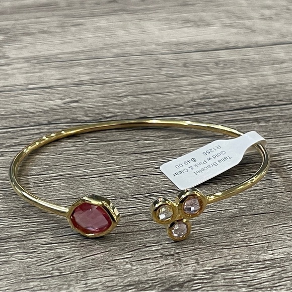 Talia Gold with Pink and Clear Bracelet - Picture 1 of 4